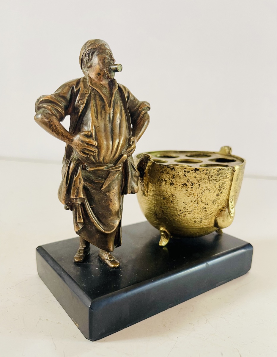 Porte cigares, pyrogène au boucher - bronze 